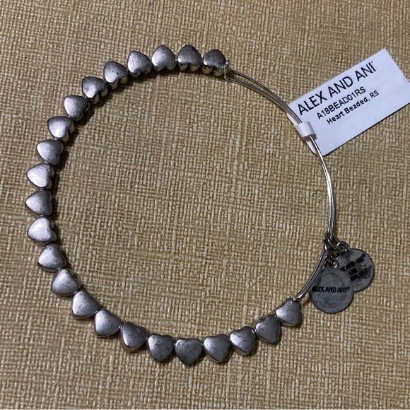 Alex And Ani Heart Beaded Dangle Charms Bracelet NWT - Picture 2 of 4